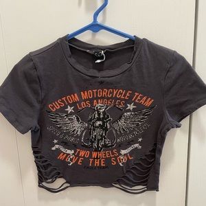Ripped biker top